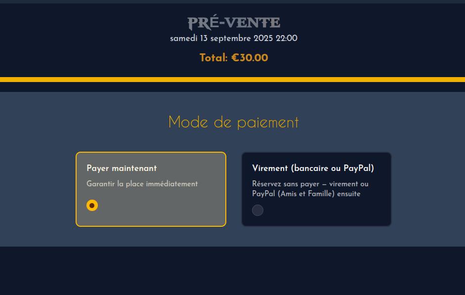 Étape 4 - Mode de paiement