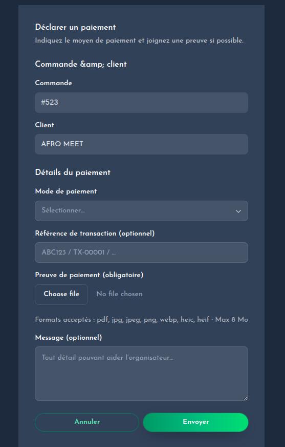Étape 6 - Validation paiement