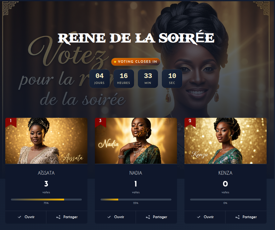 Lancement du vote