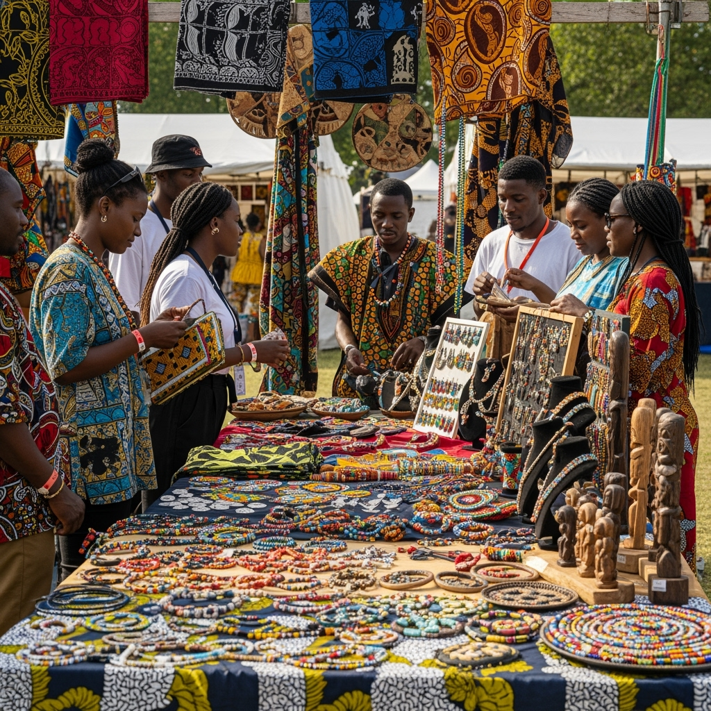 Stand artisanat (bijoux, tissus, objets)